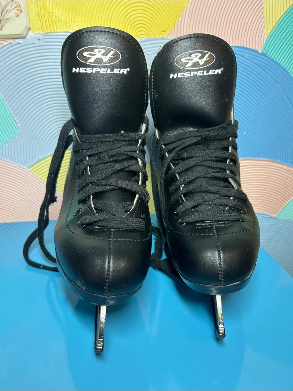 Hespeler Men’s Black Leather Ice Skates sz 11
